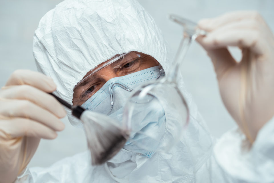 Evidence Forensic scientist at work